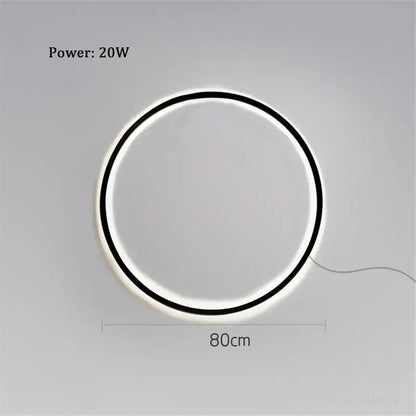 Minimalist black designer ring led wall light with sleek black frame and glowing white illumination for living room decorbites designer ring led decor