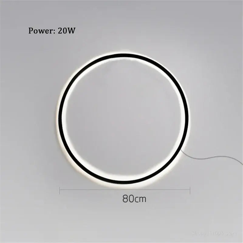 Minimalist black designer ring led wall light with sleek black frame and glowing white illumination for living room decorbites designer ring led decor