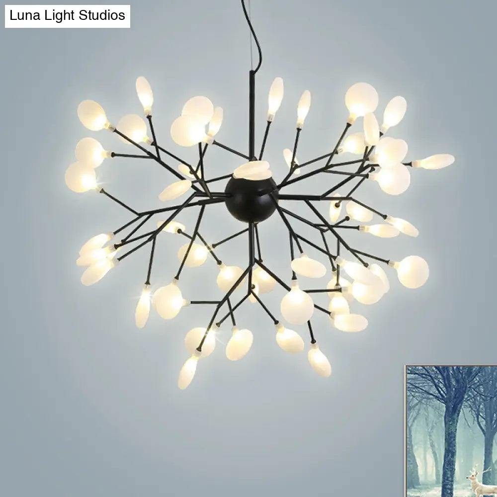 Lámpara colgante minimalista LED Firefly con acabado negro - Lámpara de araña colgante de acrílico