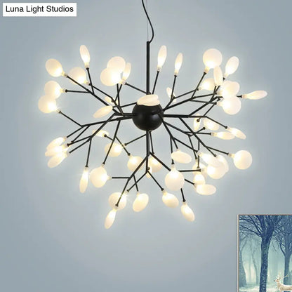 Lámpara colgante minimalista LED Firefly con acabado negro - Lámpara de araña colgante de acrílico