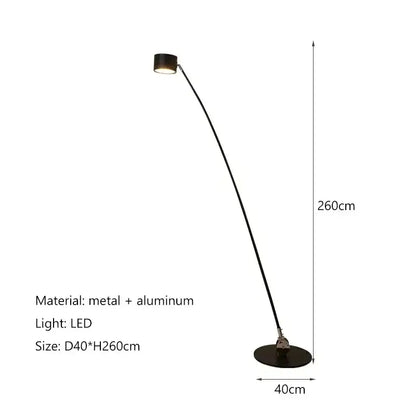 Minimalist black floor lamp with curved led arms made of black metal and aluminum for modern living room decorbites black floor lamp