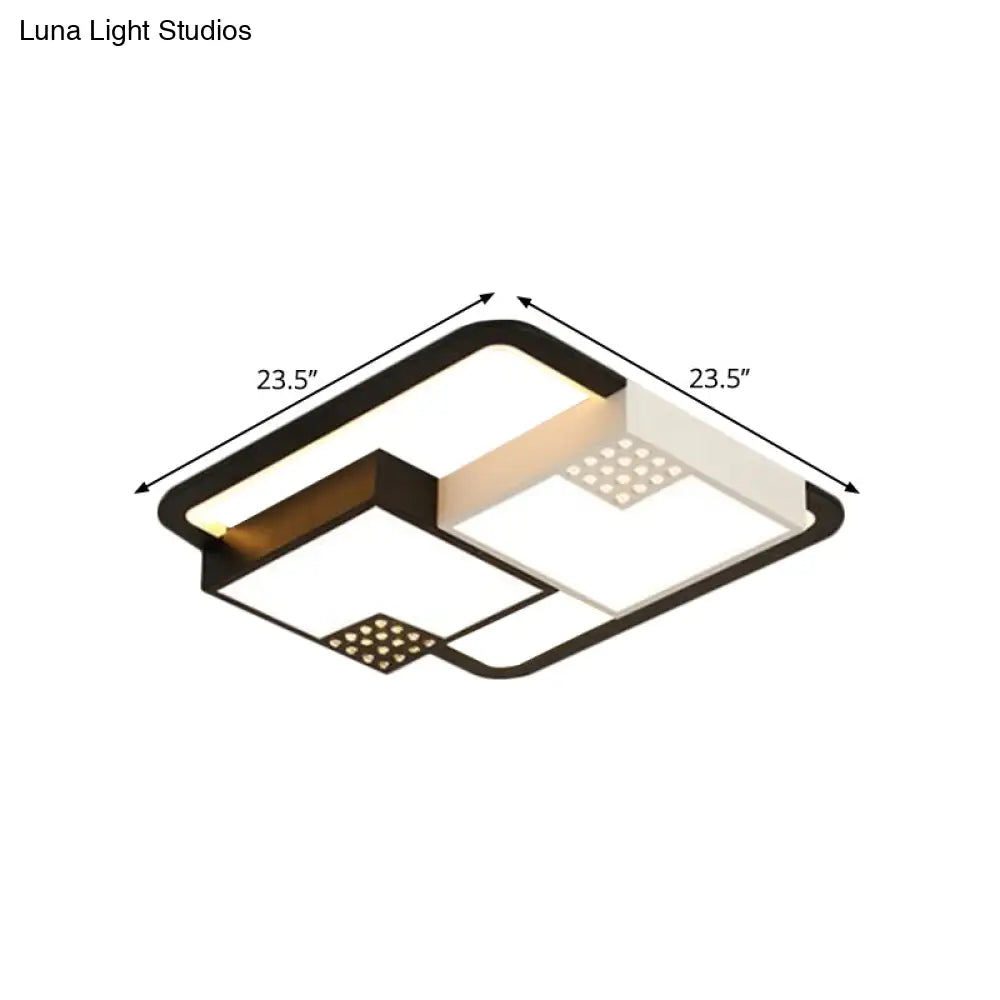 DecorBites™ DecorBites™ Minimalist Black Flush Mount Light Fixture – Acrylic LED, Warm/White Light, 18"/23.5" Width