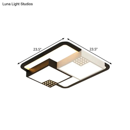 DecorBites™ DecorBites™ Minimalist Black Flush Mount Light Fixture – Acrylic LED, Warm/White Light, 18"/23.5" Width