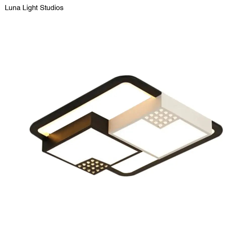 DecorBites™ DecorBites™ Minimalist Black Flush Mount Light Fixture – Acrylic LED, Warm/White Light, 18"/23.5" Width