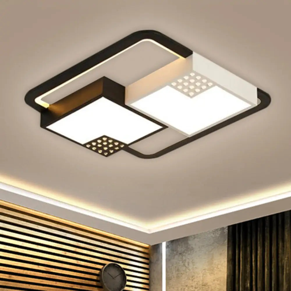 DecorBites™ DecorBites™ Minimalist Black Flush Mount Light Fixture – Acrylic LED, Warm/White Light, 18"/23.5" Width