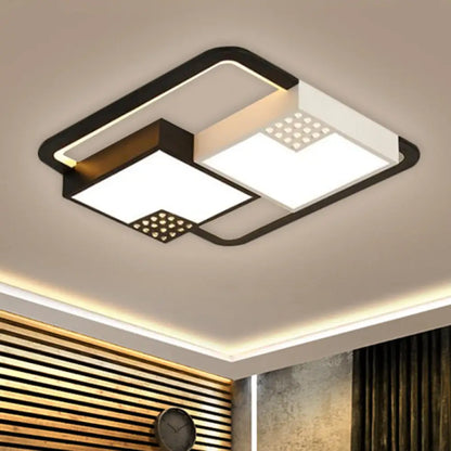 DecorBites™ DecorBites™ Minimalist Black Flush Mount Light Fixture – Acrylic LED, Warm/White Light, 18"/23.5" Width
