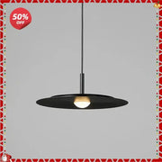 Black minimalist flying saucer led chandelier with sleek disc-shaped shade and warm bulb for kitchen decorbites flying saucer