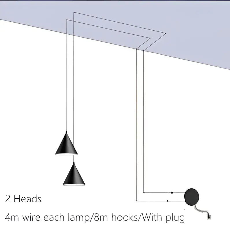 Minimalist black geometric led pendant light with 4m wires and 8m hooks for modern living room decorbites geometric led pendant