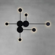 Black minimalist geometry led wall light with circular fixtures for living room and bedroom decorbites geometry led