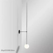 Minimalist black metal ball led wall sconce with frosted glass globe decorbites glass ball bedroom lamp