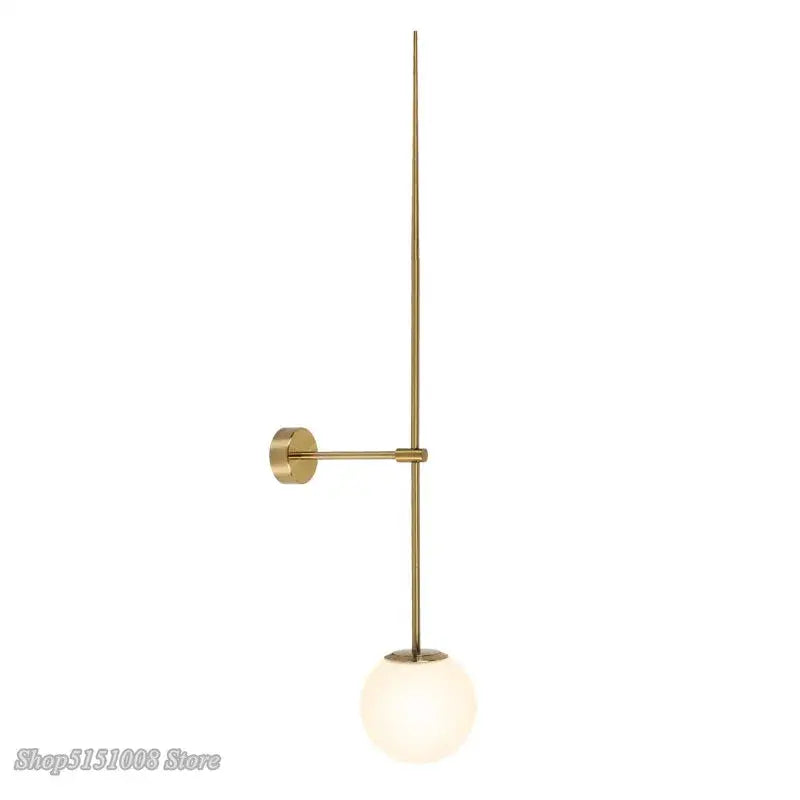 Minimalist black glass ball led wall lamp with modern brass sconce and frosted glass shade for bedroom decorbites glass ball