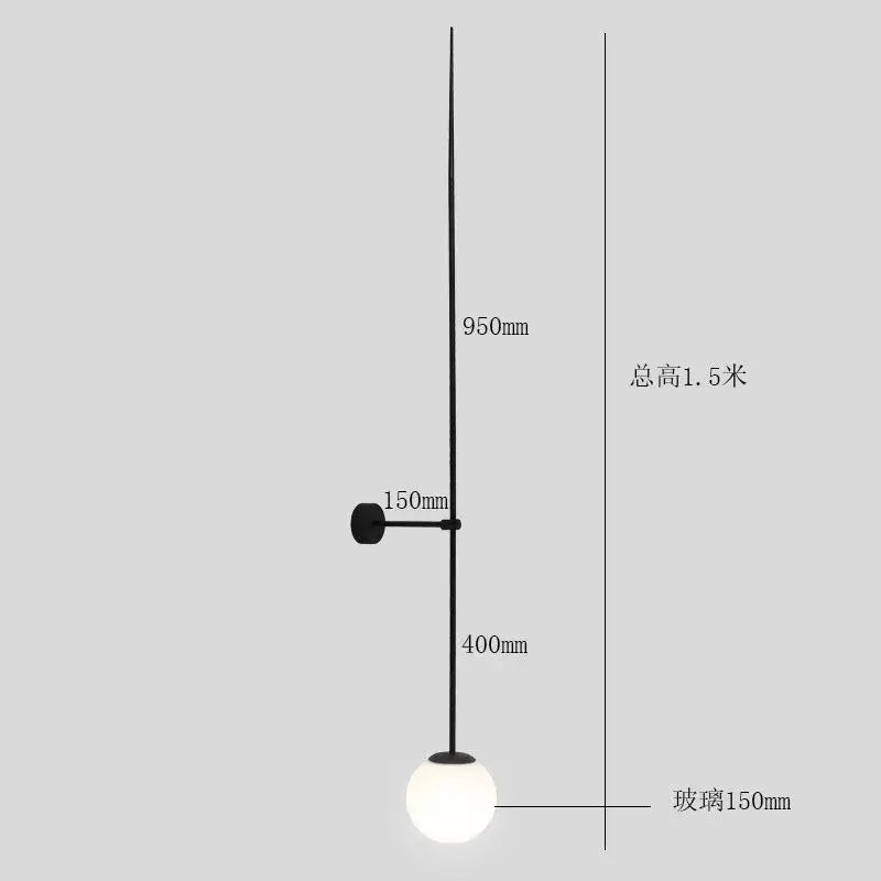 Minimalist black glass ball led wall lamp with spherical frosted glass globe for bedroom decorbites glass ball lighting