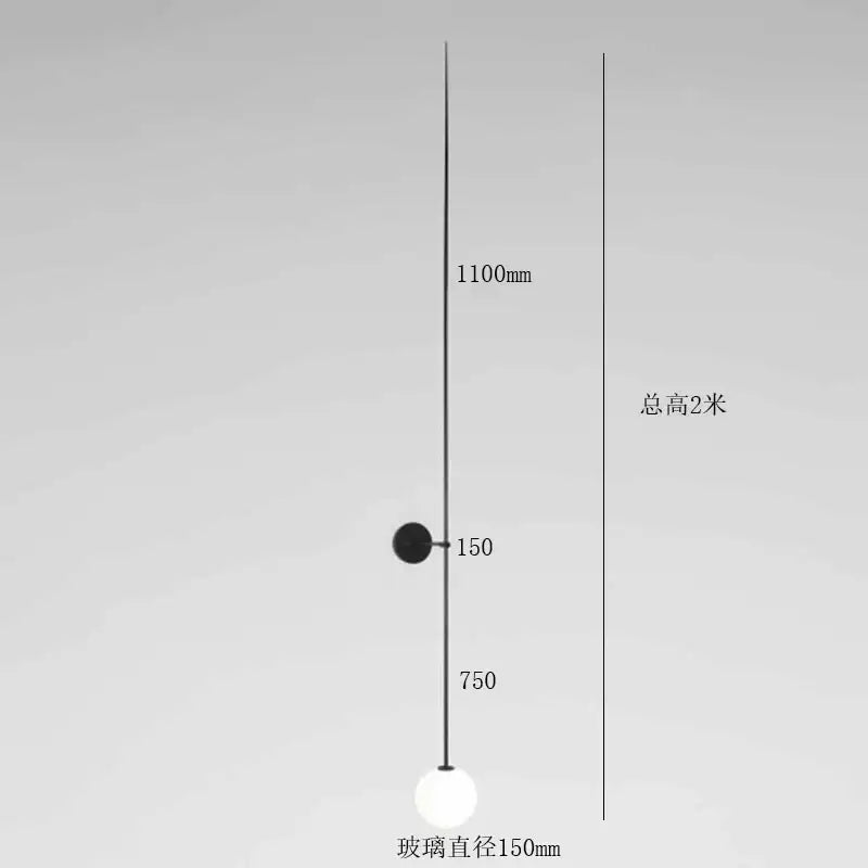 Minimalist black wall light with decorbites glass ball led featuring two spherical glass shades in bedroom sconce design