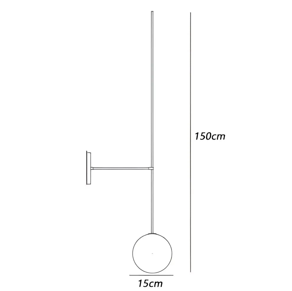 Minimalist black glass ball led wall lights with sleek vertical rod for living room decorbites wall lights