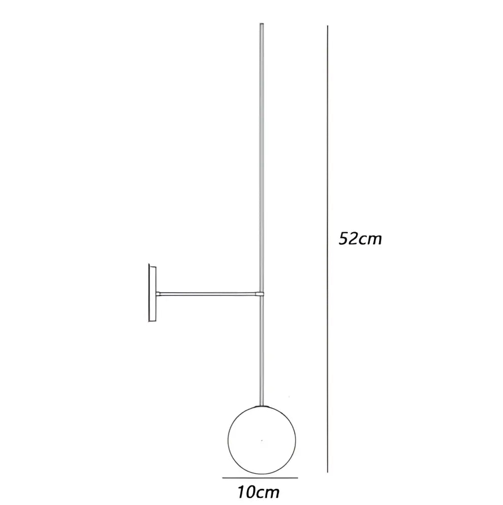 Minimalist black wall lights with a slender rod and decorbites glass ball led shade for living room decor