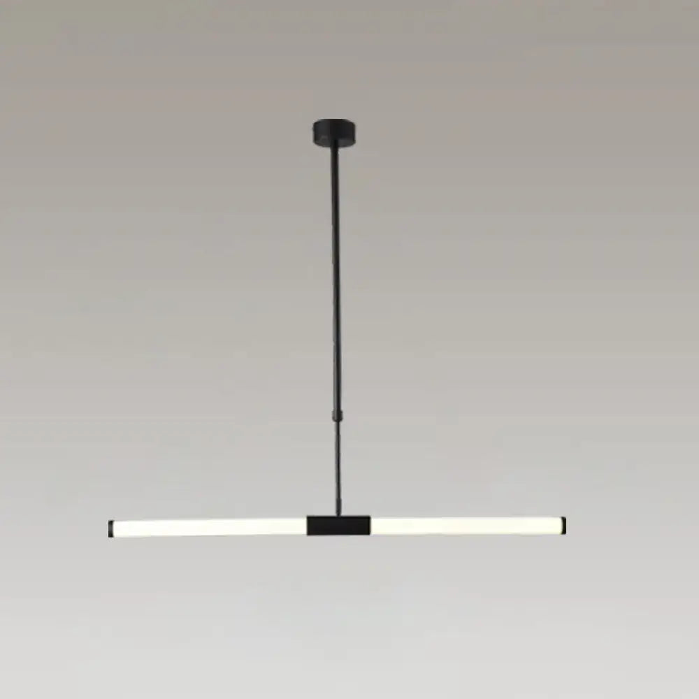 Decorbites minimalist glass tube pendant lamp with black led and frosted white shade for modern office lighting