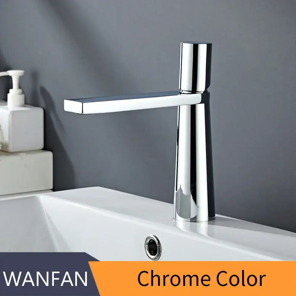 Chrome finished modern minimalist brass bathroom faucet mixer tap from decorbites for stylish bathroom decor