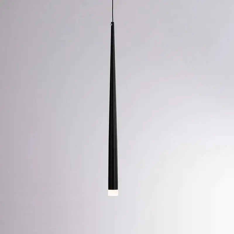 Minimalist black cone tube pendant light with glowing white base for kitchen and dining decorbites cone tube pendant lights