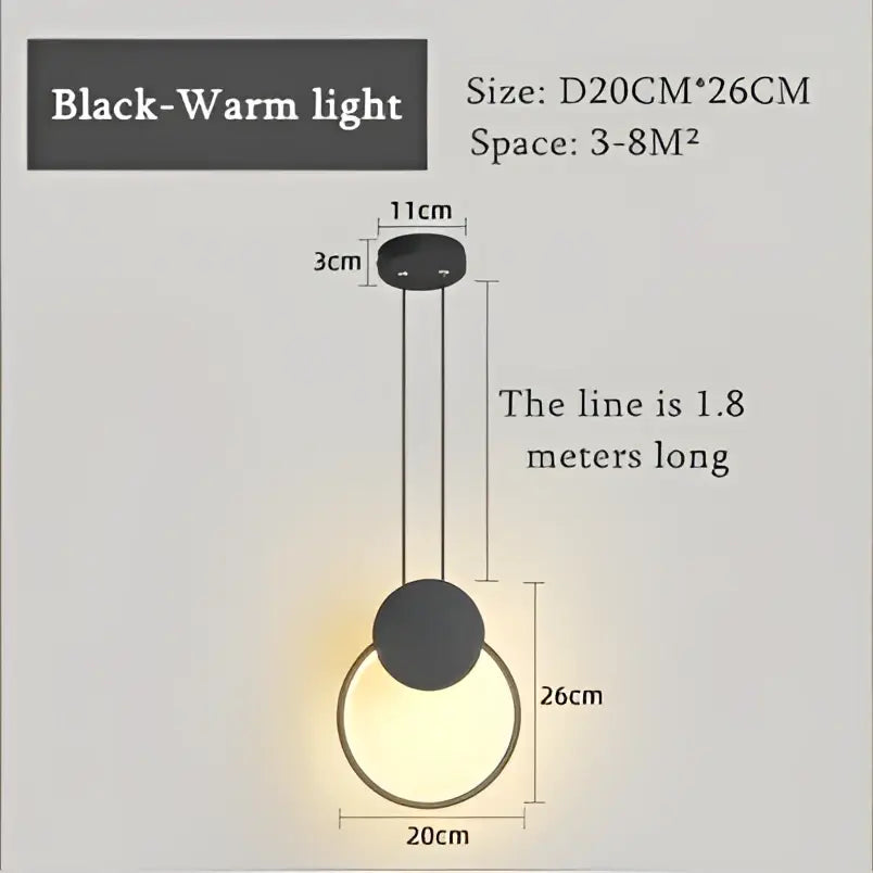 Black warm light pendant lights with sleek modern design and two circular shades in decorbites crystal led pendant kitchen set