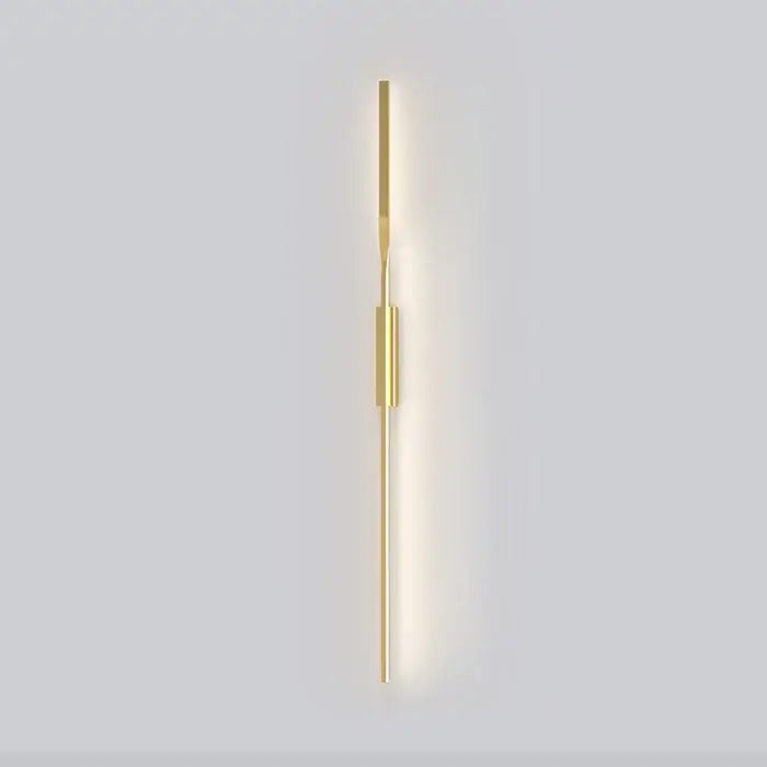 Minimalist black and gold decorbites led wall sconce with sleek cylindrical design and central rectangular accent for bedroom