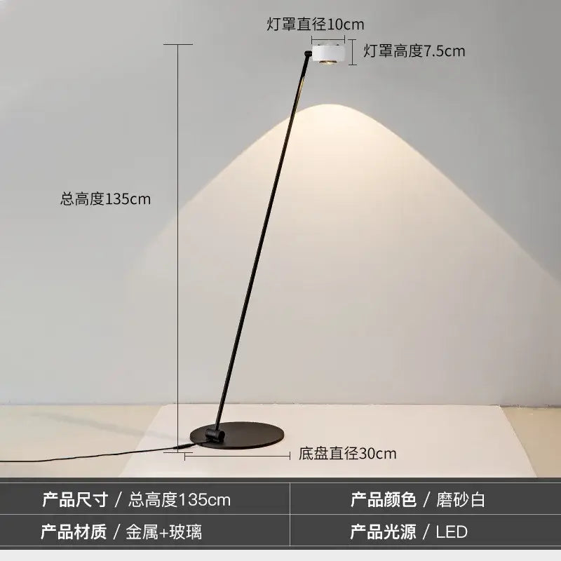 Minimalist black induction dimming floor lamp with matte white finish and slender black metal frame for living room decorbites induction dimming