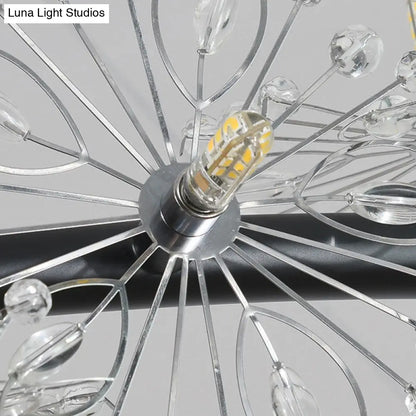 Lámpara de araña LED minimalista negra - Lámpara colgante circular con cuentas de cristal, 20,5"/26"/34" de ancho