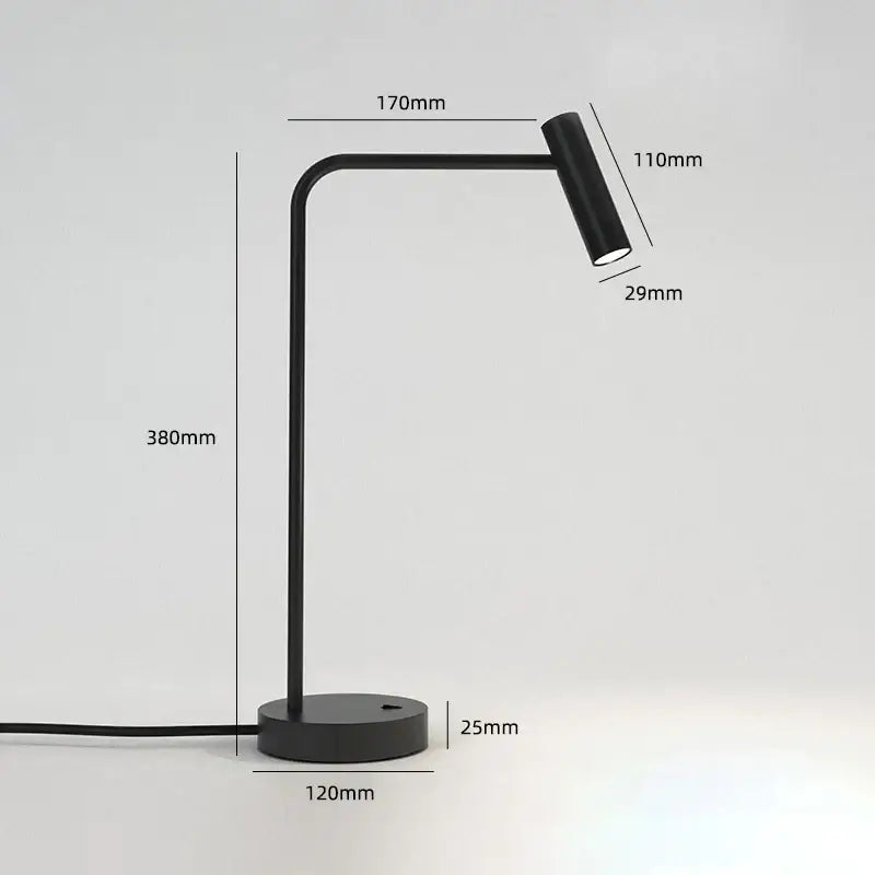 Black minimalist led dimmable floor lamp with sleek metal arms and cylindrical head for living room lighting