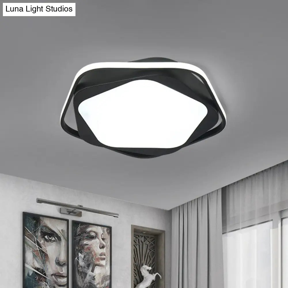 DecorBites™ DecorBites™ Minimalist Black LED Flush Mount Lighting for Bedroom