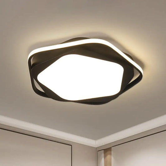 DecorBites™ DecorBites™ Minimalist Black LED Flush Mount Lighting for Bedroom