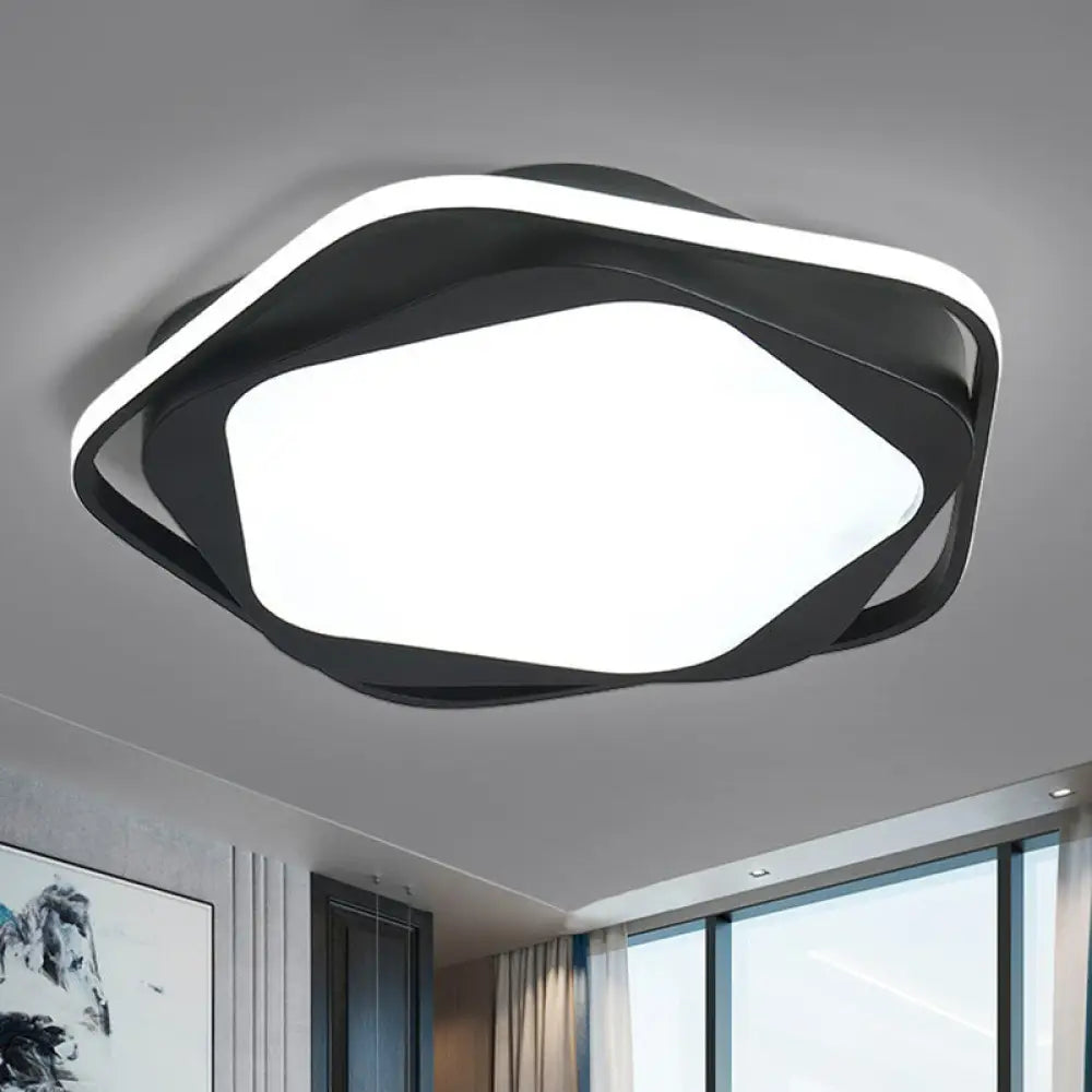 DecorBites™ DecorBites™ Minimalist Black LED Flush Mount Lighting for Bedroom