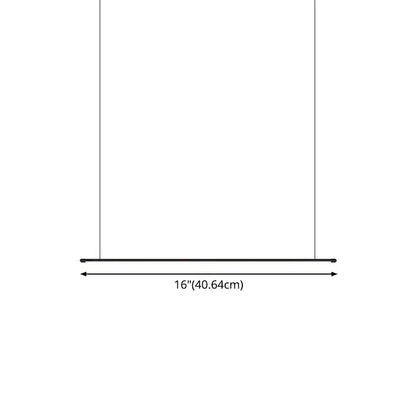 Minimalist black led pendant lamp with two thin cords suspending a horizontal bar for kitchen island lighting 220v-240v