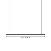Minimalist black led pendant lamp with 47 inch horizontal bar suspended by thin lines for kitchen island 220v-240v