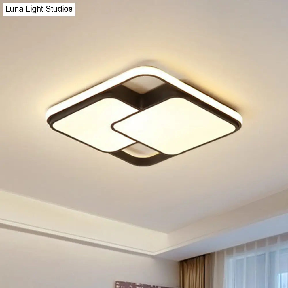 DecorBites™ DecorBites™ Minimalist Black LED Rhombus Acrylic Flush Mount Lighting Fixture