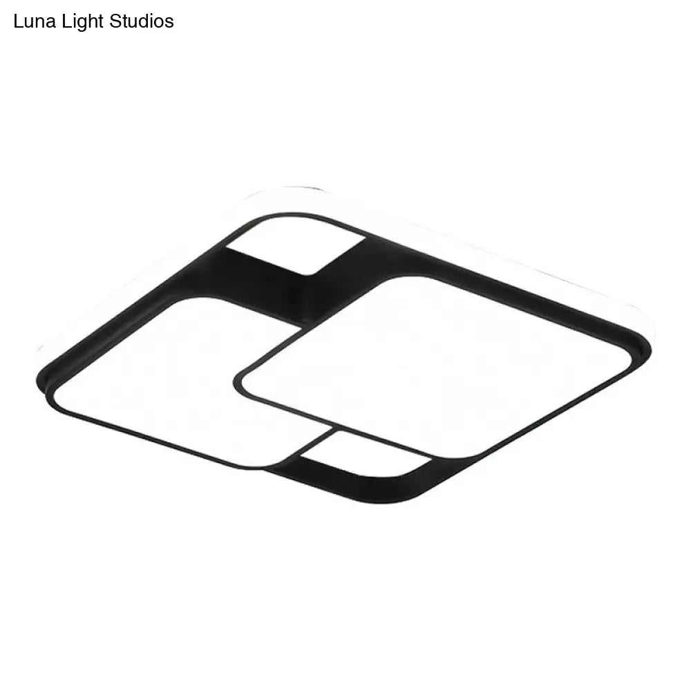 DecorBites™ DecorBites™ Minimalist Black LED Rhombus Acrylic Flush Mount Lighting Fixture