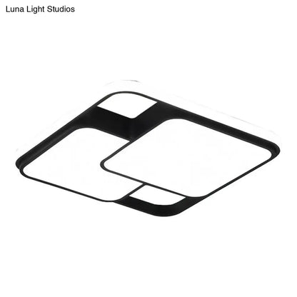 DecorBites™ DecorBites™ Minimalist Black LED Rhombus Acrylic Flush Mount Lighting Fixture
