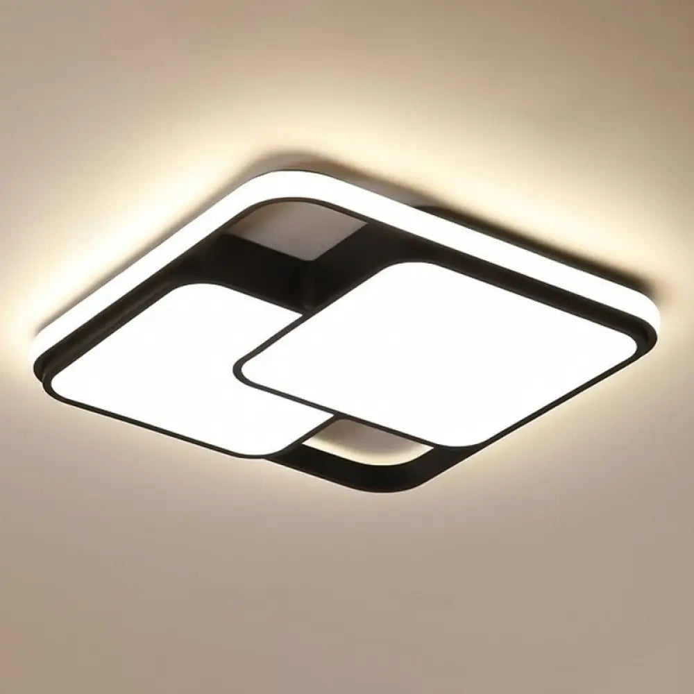 DecorBites™ DecorBites™ Minimalist Black LED Rhombus Acrylic Flush Mount Lighting Fixture