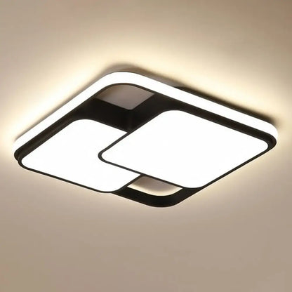 DecorBites™ DecorBites™ Minimalist Black LED Rhombus Acrylic Flush Mount Lighting Fixture