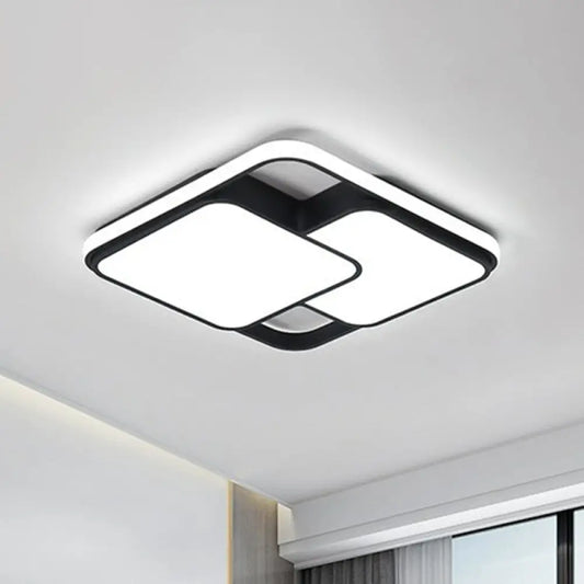 DecorBites™ DecorBites™ Minimalist Black LED Rhombus Acrylic Flush Mount Lighting Fixture