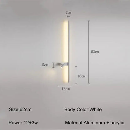 A sleek white aluminum and acrylic wall sconce with a slim design ideal as a decorbites led wall sconce for living rooms