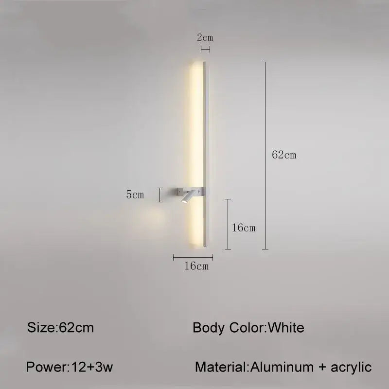 A sleek white aluminum and acrylic wall sconce with a slim design ideal as a decorbites led wall sconce for living rooms
