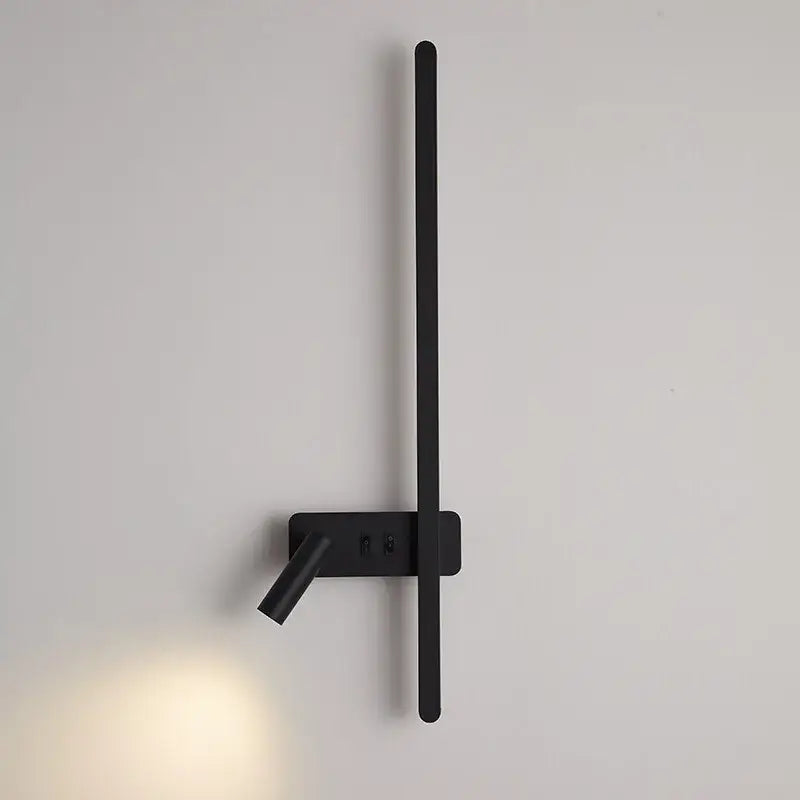 Minimalist black led wall sconce with sleek vertical bar and adjustable angled light fixture for living room decorbites led wall use