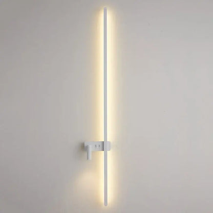 Minimalist black led wall sconce with sleek white wall-mounted design and warm vertical led strip for living room decorbites led wall
