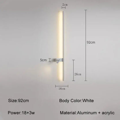 A sleek white aluminum and acrylic wall sconce with a slim design for minimalist black led wall decorbites led wall sconce