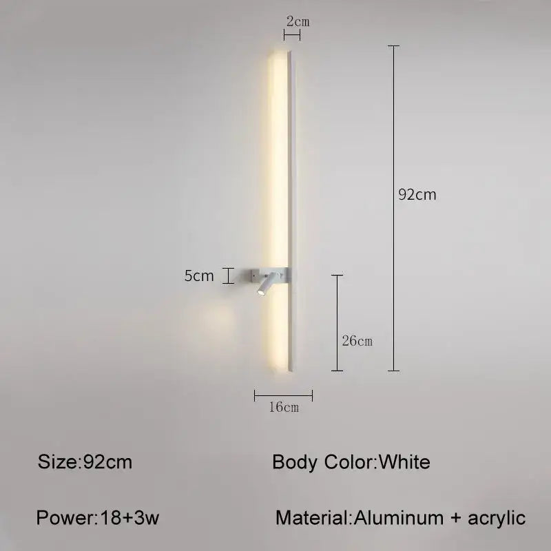 A sleek white aluminum and acrylic wall sconce with a slim design for minimalist black led wall decorbites led wall sconce