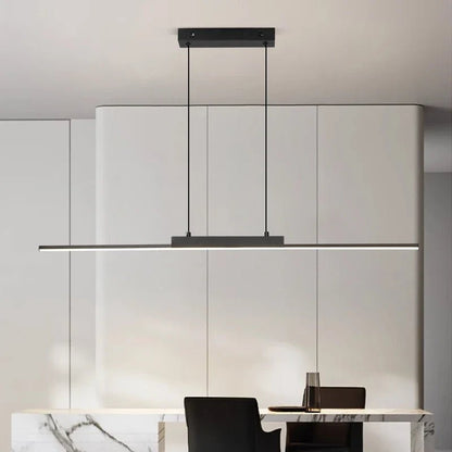 Minimalist Black Linear Aluminum Pendant Light - Decorbites