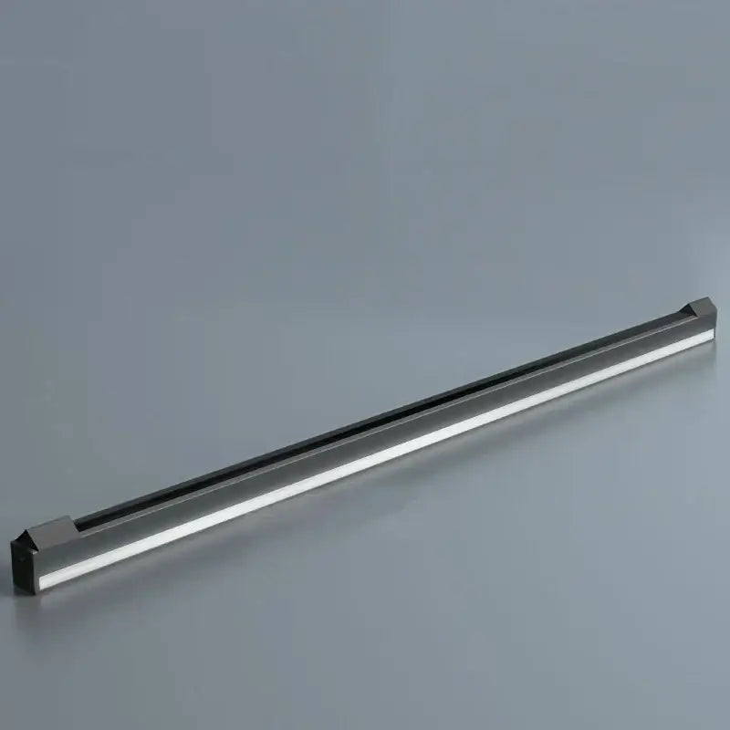 Minimalist black led wall lamp with sleek metallic housing and clean linear design for bedroom and living room