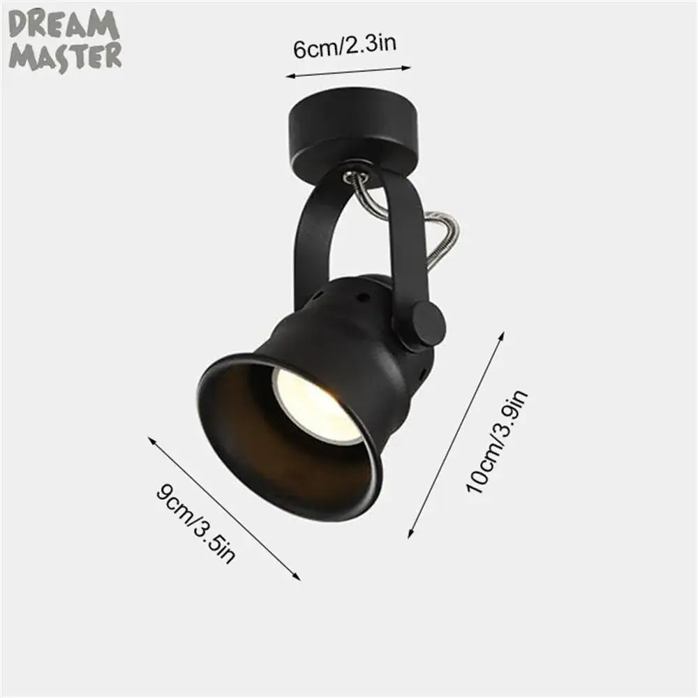 Minimalist black matte led ceiling spotlight with adjustable arm gu10 5w led industrial style ceiling light