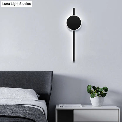 DecorBites™ DecorBites™ Minimalist Black Metal LED Wall Sconce Light with Hour Hand Design for Living Room