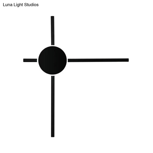 DecorBites™ DecorBites™ Minimalist Black Metal LED Wall Sconce Light with Hour Hand Design for Living Room