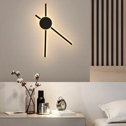 DecorBites™ DecorBites™ Minimalist Black Metal LED Wall Sconce Light with Hour Hand Design for Living Room
